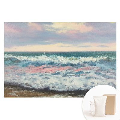 Papier peint photo imprimé sur tissu non tissé Vagues de mer aux couleurs pastel