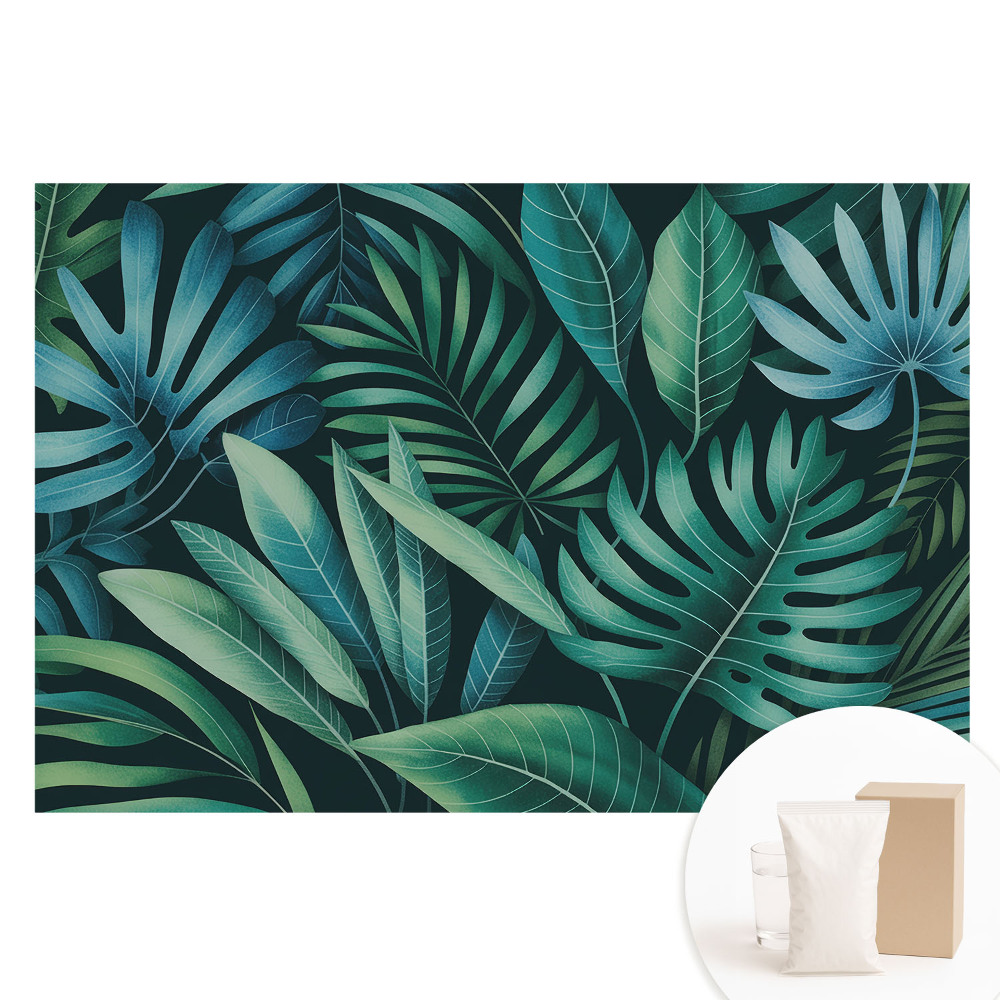 Papier peint intissé imprimé Motifs harmonieux de feuilles tropicales