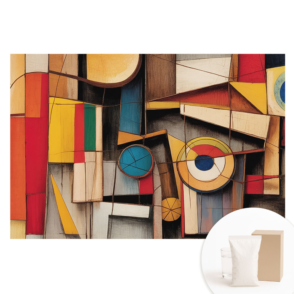 Papier peint intissé à motifs géométriques abstraits aux couleurs vives