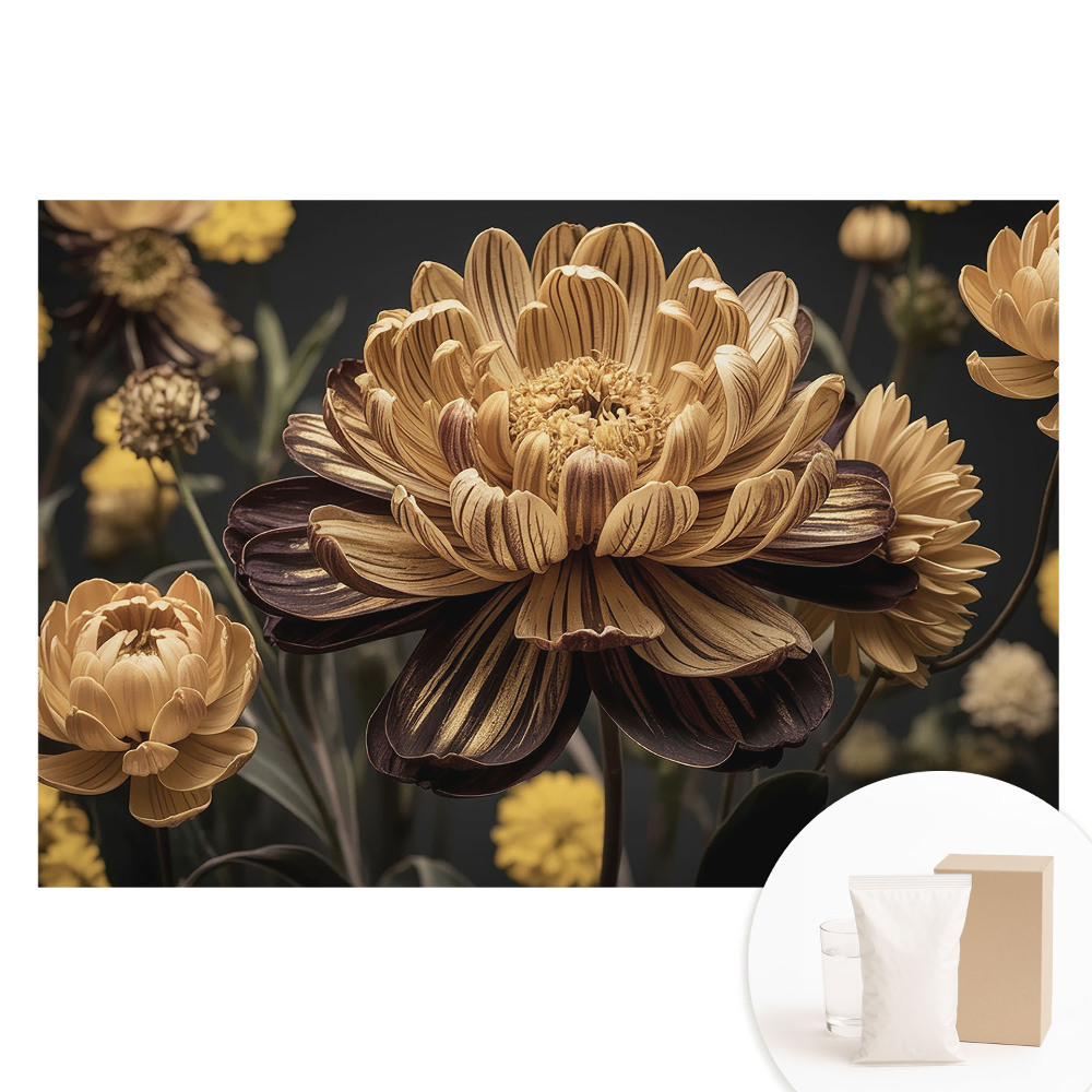 Papier peint photo imprimé sur tissu non tissé Fleurs dans un style classique