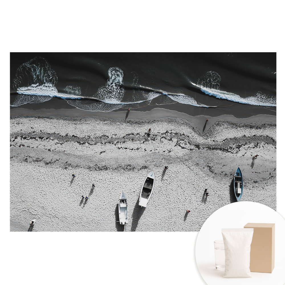 Papier peint photographique sur tissu non tissé La plage et la mer ondulante