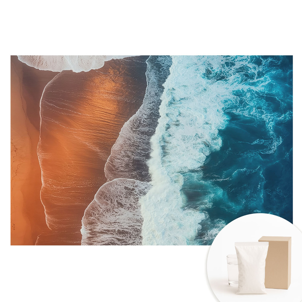 Papier peint intissé imprimé La rencontre de l'eau et de la terre, l'énergie des couleurs