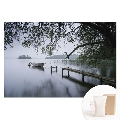 Papier peint photo imprimé sur tissu non tissé Se détendre au bord du lac dans la tranquillité de la nature