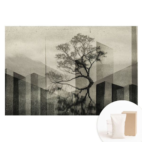 Papier peint intissé Un arbre dans le paysage urbain
