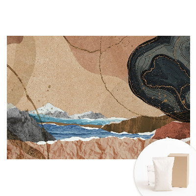 Papier peint photo panoramique sur intissé Paysage coloré terre et mer