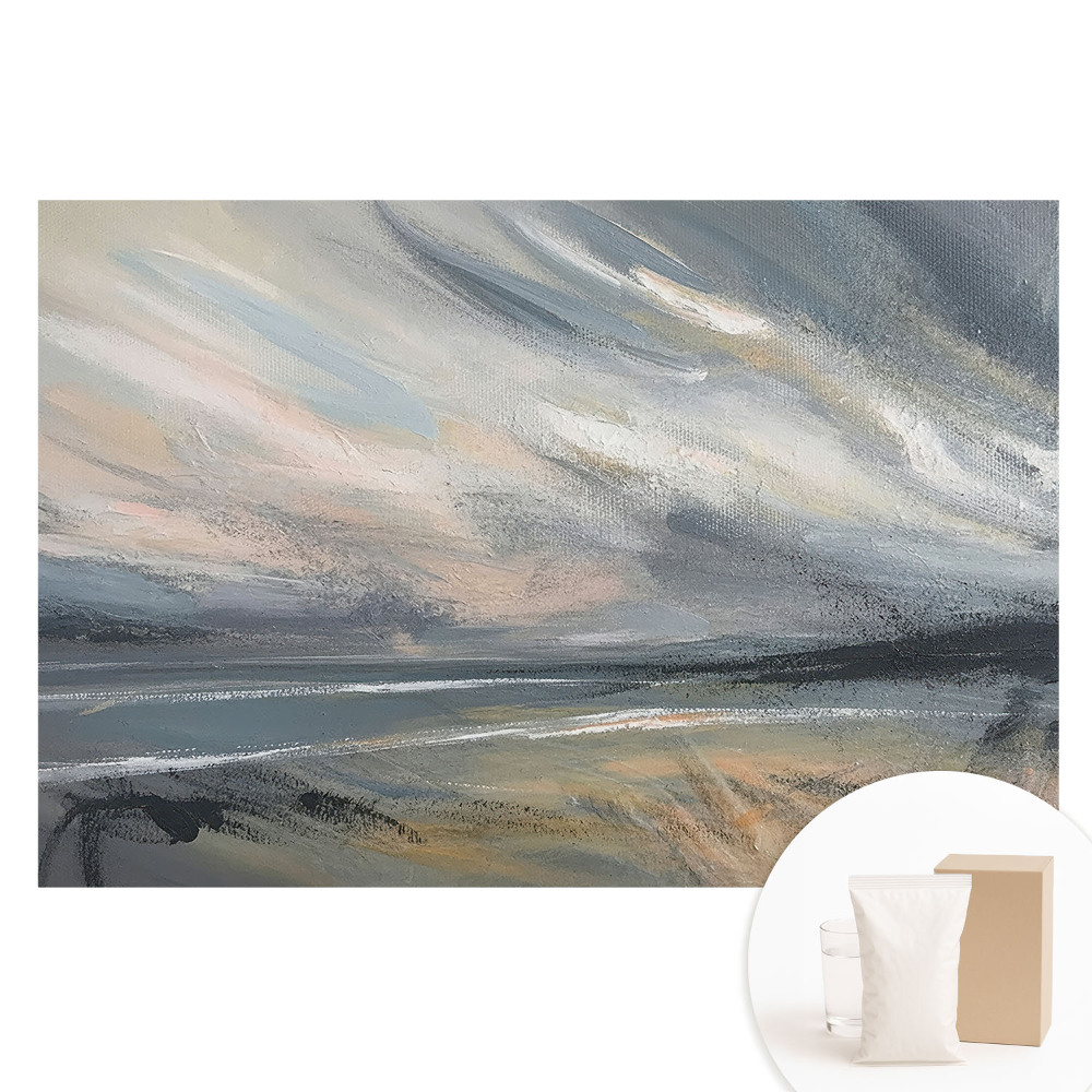 Papier peint photographique intissé Paysage abstrait aux nuances de gris dynamiques