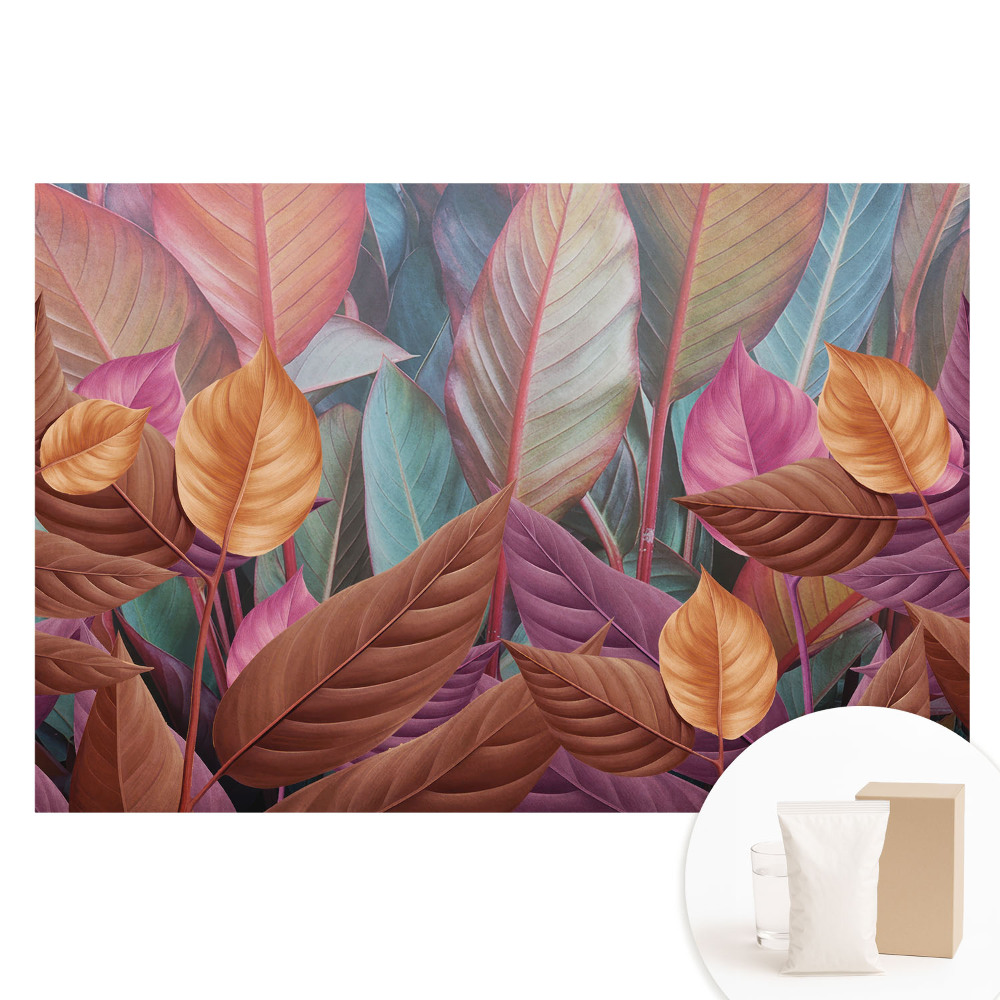 Papier peint photographique sur tissu non tissé Les couleurs des feuilles sont élégantes et harmonieuses.