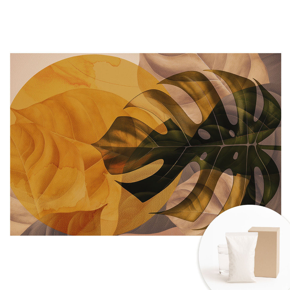 Papier peint intissé imprimé Feuilles aux tons chauds