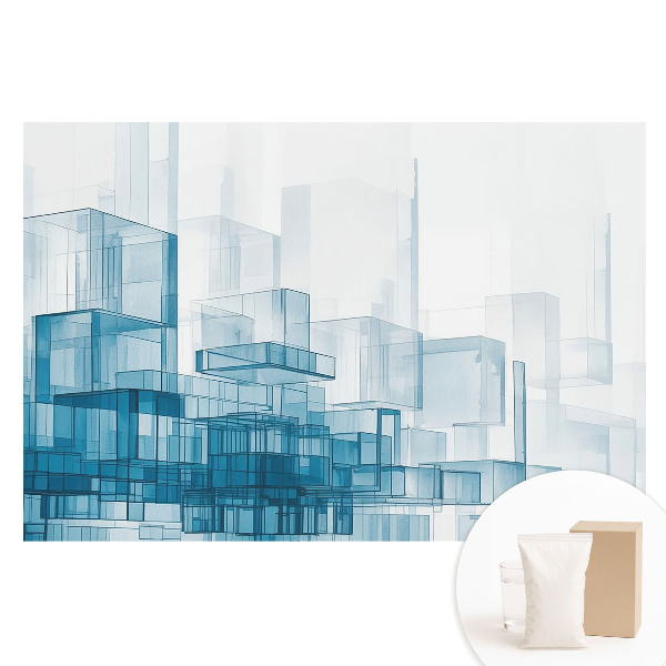 Papier peint photo grand format pour le mur Modernité des cubes bleus spatiaux