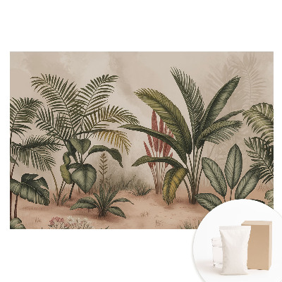 Papier peint photo sur tissu non tissé Feuilles exotiques dans un style bohème