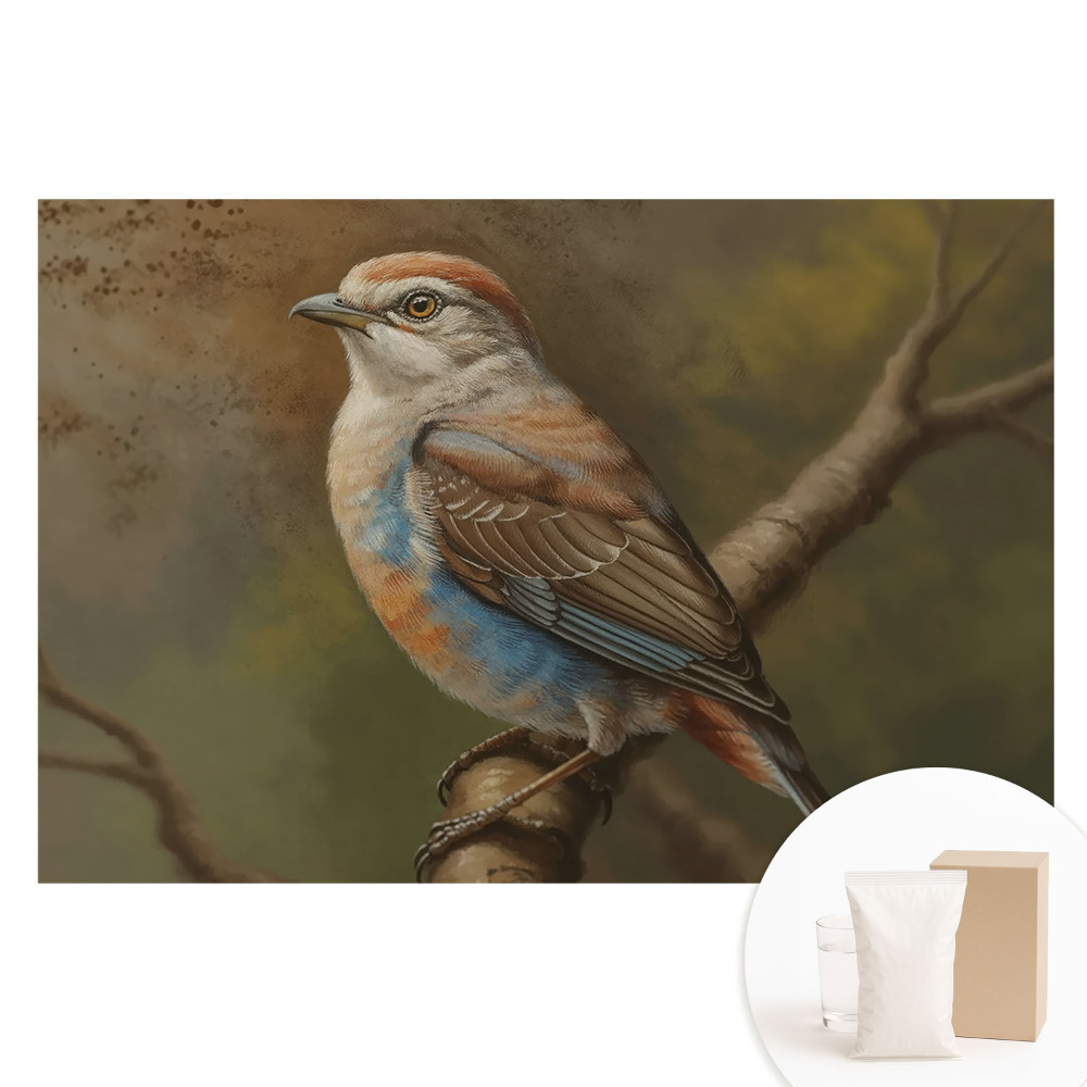 Papier peint photo grand format pour le mur oiseau réaliste sur une branche