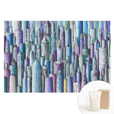 Papier peint photographique intissé Les gratte-ciel colorés de la métropole