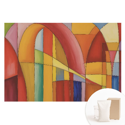 Papier peint photo imprimé sur tissu non tissé arcs géométriques colorés