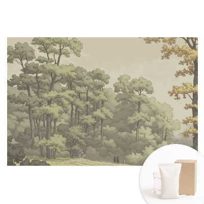 Papier peint photo grand format pour le mur Un paysage forestier paisible