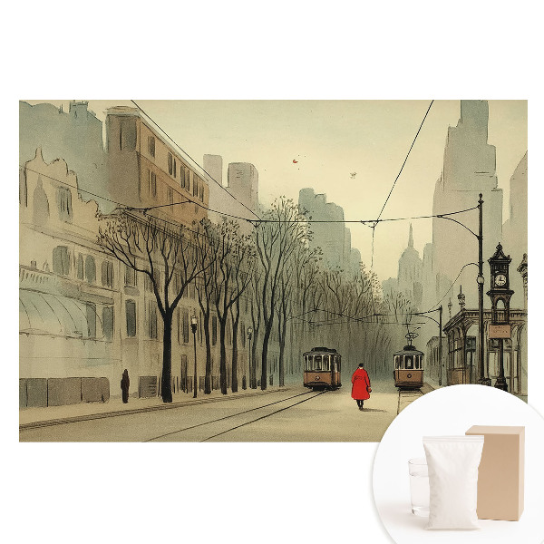 Papier peint photographique intissé symétrie classique du matin d'automne en ville