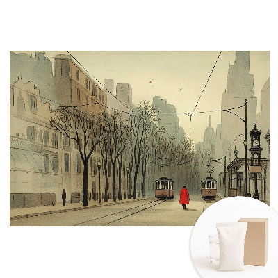 Papier peint intissé photographique avec motif symétrie classique du matin d'automne en ville