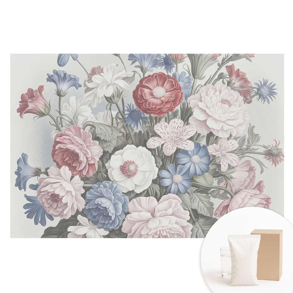 Papier peint intissé Des fleurs colorées dans une harmonie classique