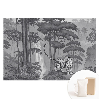 Papier peint photo grand format pour le mur Scène exotique avec un léopard