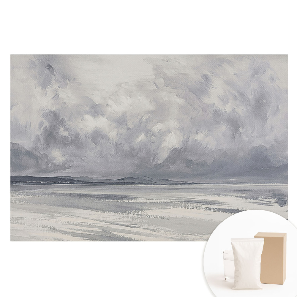 Papier peint photo sur tissu non tissé Des nuages ​​sombres au-dessus de la mer calme