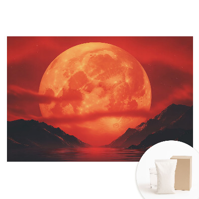 Papier peint photo grand format La lune au-dessus des montagnes aux couleurs intenses
