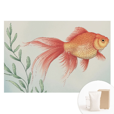 Papier peint panoramique intissé Motif poisson élégant dans une végétation aquatique