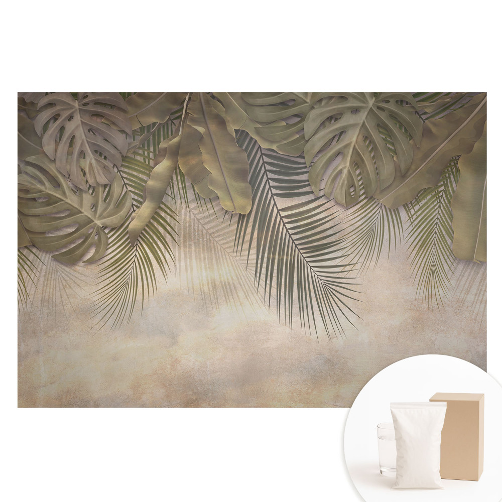 Papier peint photographique intissé Élégance exotique dans des teintes naturelles