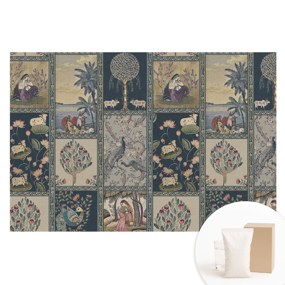 Papier peint photo grand format motif patchwork nature classique