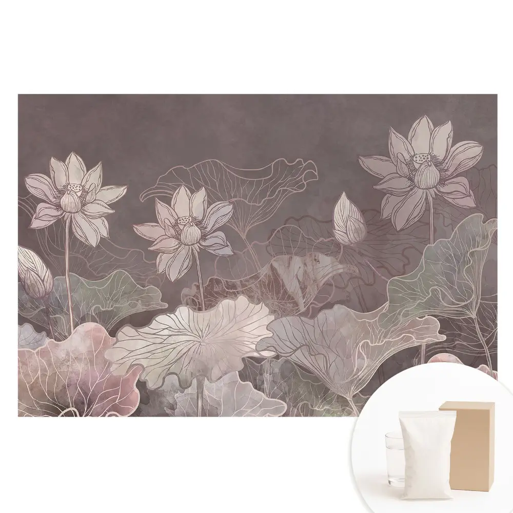 Papier peint panoramique intissé Élégance des fleurs de lotus