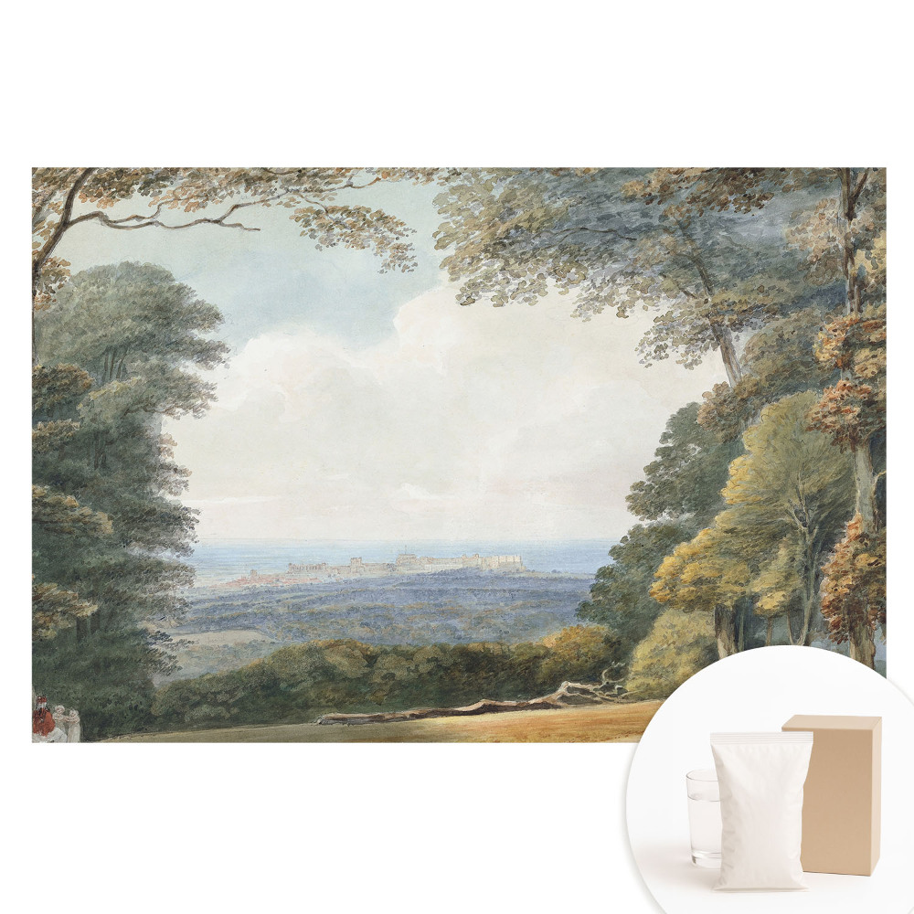 Papier peint photographique intissé Paysage près de la forêt, vue sur la ville