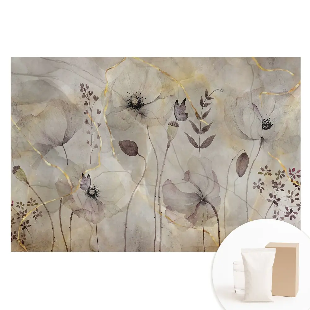 Papier peint photo sur intissé Fleurs rustiques élégantes