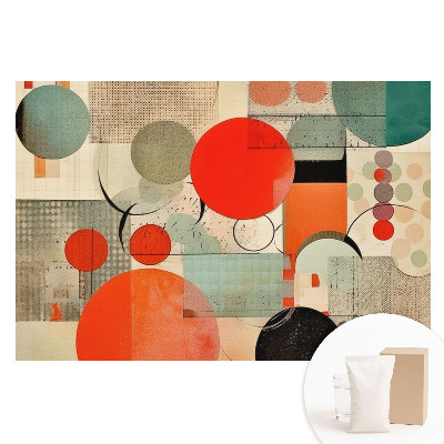 Papier peint intissé à motifs de formes géométriques cercles et rectangles