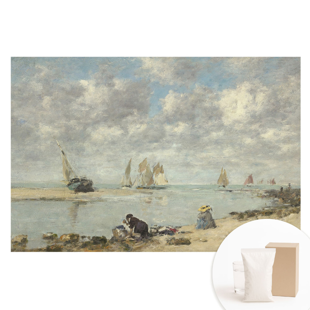 Papier peint photo grand format Vue sur la mer avec voiliers