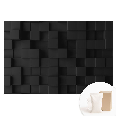 Papier peint photographique sur tissu non tissé Des formes cubiques noires sur le mur