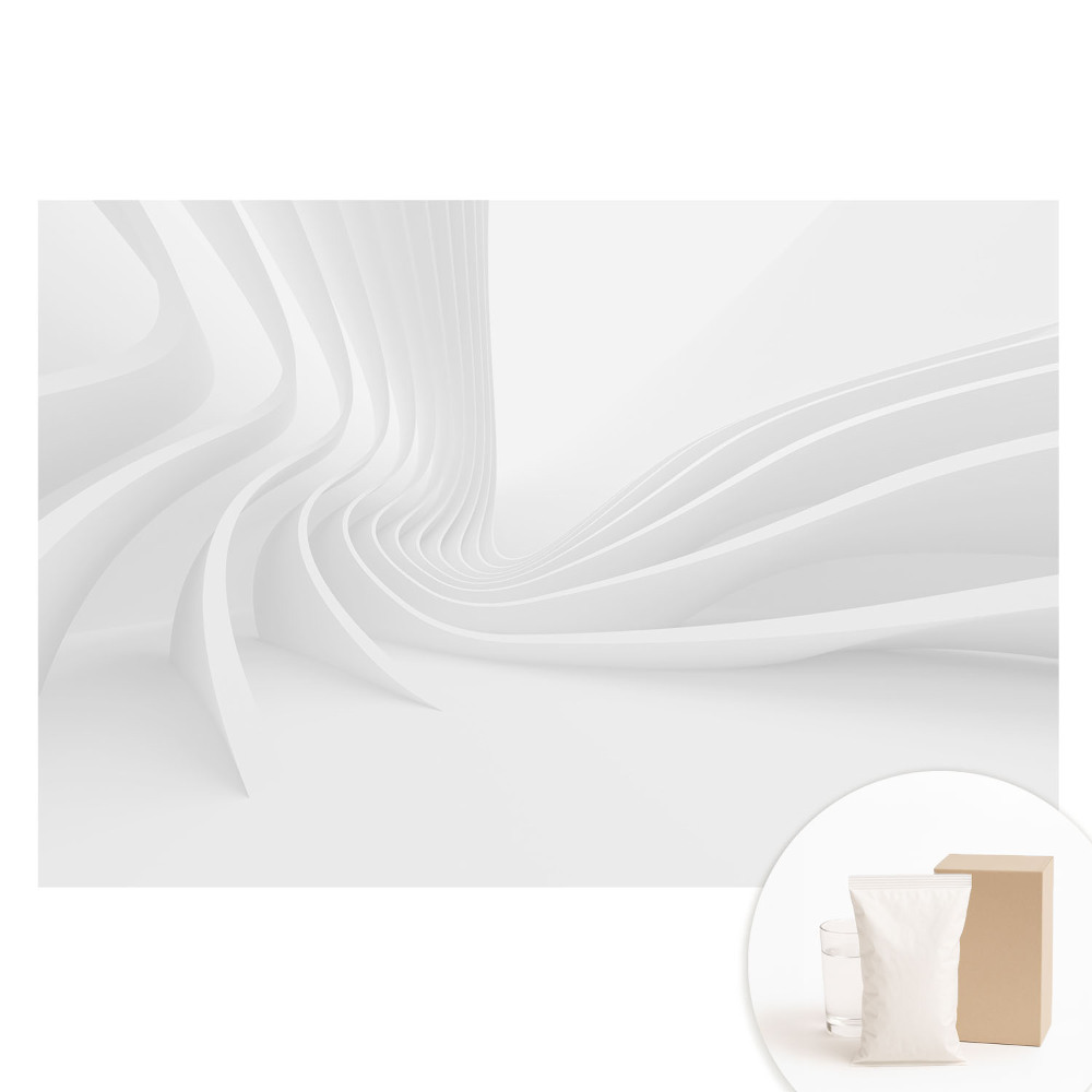 Papier peint intissé Lignes ondulées blanches, élégance moderne