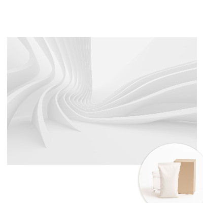 Papier peint intissé à lignes ondulées blanches élégance moderne