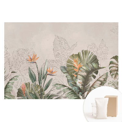 Papier peint photographique sur tissu non tissé Végétation exotique aux fleurs colorées