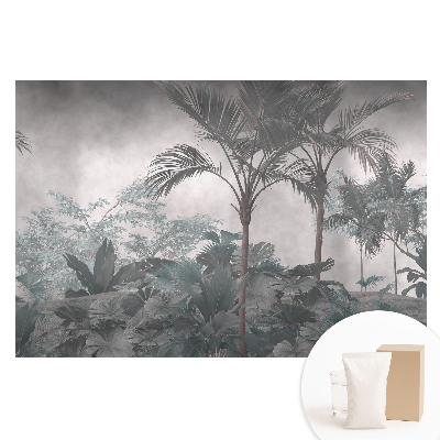 Papier peint photo sur tissu non tissé Jungle tropicale aux nuances de gris