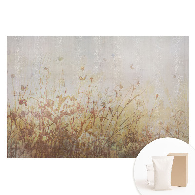 Papier peint photo sur tissu non tissé Fleurs et papillons aux teintes pastel