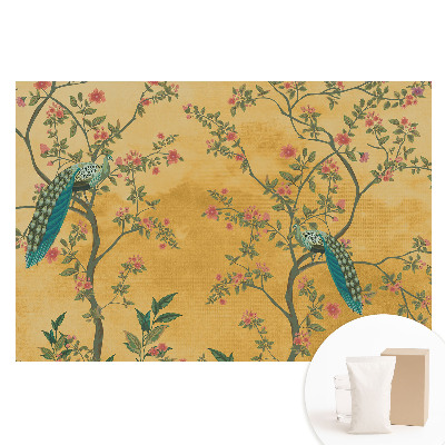 Papier peint photo sur intissé motif floral paon