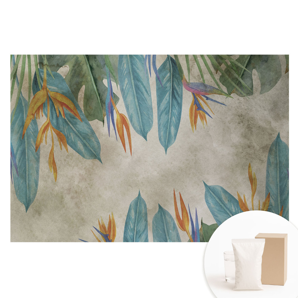Papier peint intissé à motif de fleurs tropicales