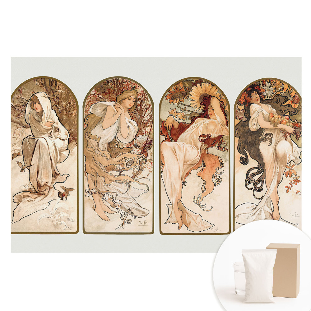 Papier peint panoramique intissé Quatre femmes style Art nouveau