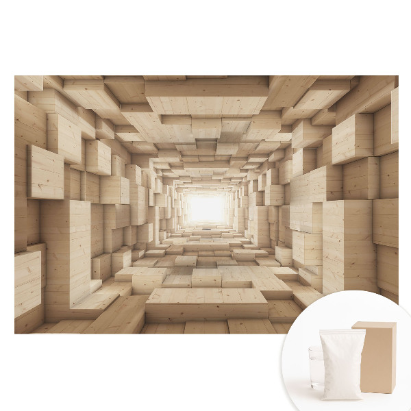 Papier peint photo grand format pour le mur Tunnel rythmique spatial en bois
