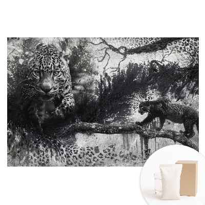 Papier peint intissé Dynamique de dispersion des léopards artistiques