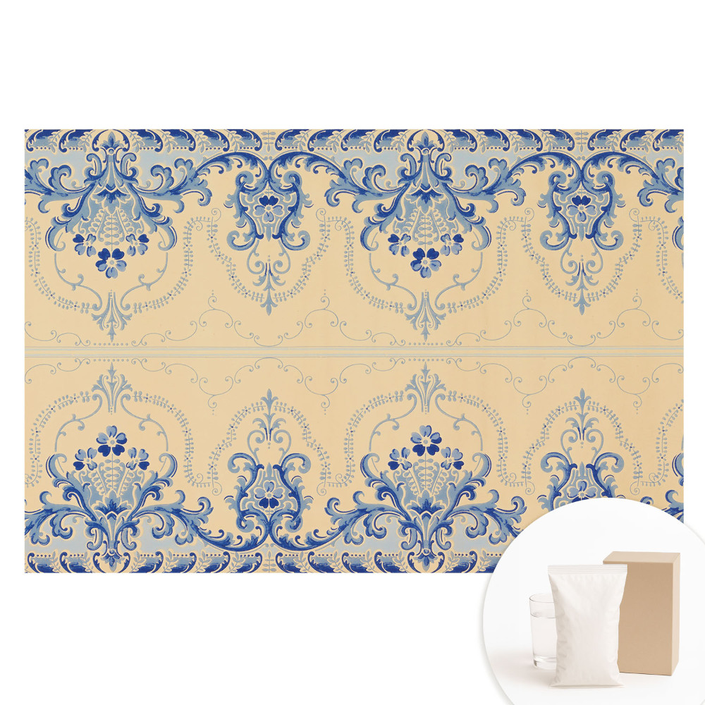 Papier peint photo sur tissu non tissé Motif ornemental classique, bleu élégant