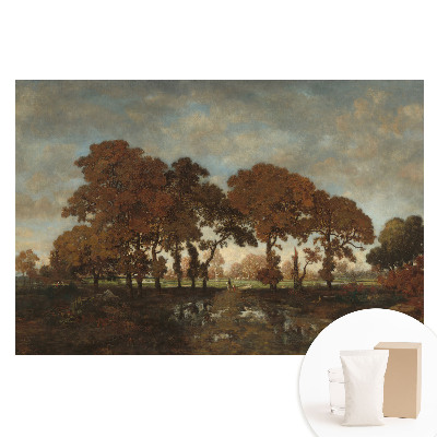 Papier peint photo imprimé sur tissu non tissé Arbres d'automne dans un paysage rustique
