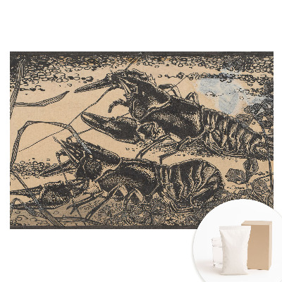 Papier peint photo sur tissu non tissé Écrevisses et plantes aquatiques dans un style classique