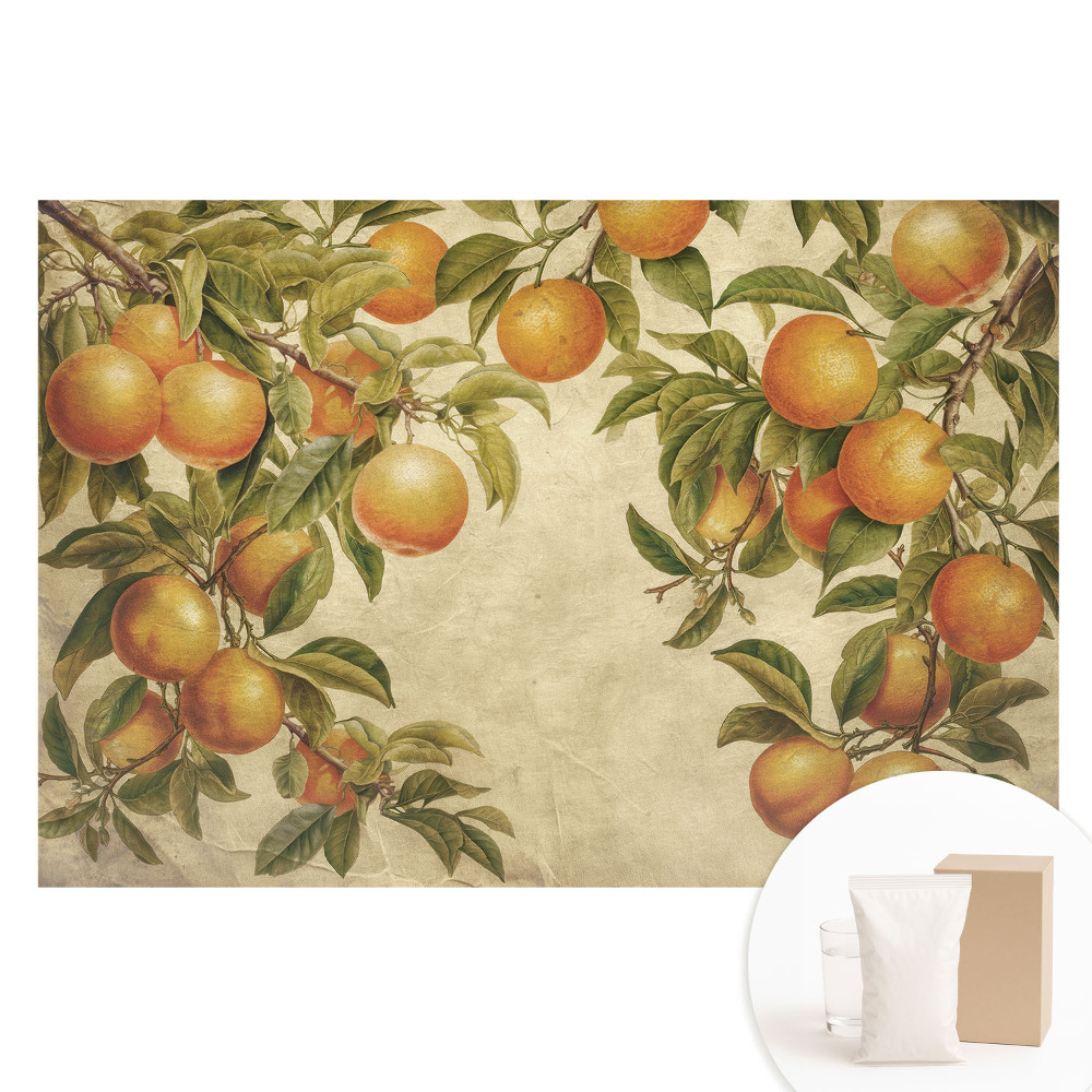 Papier peint photo imprimé sur tissu non tissé Branches délicates chargées d'agrumes