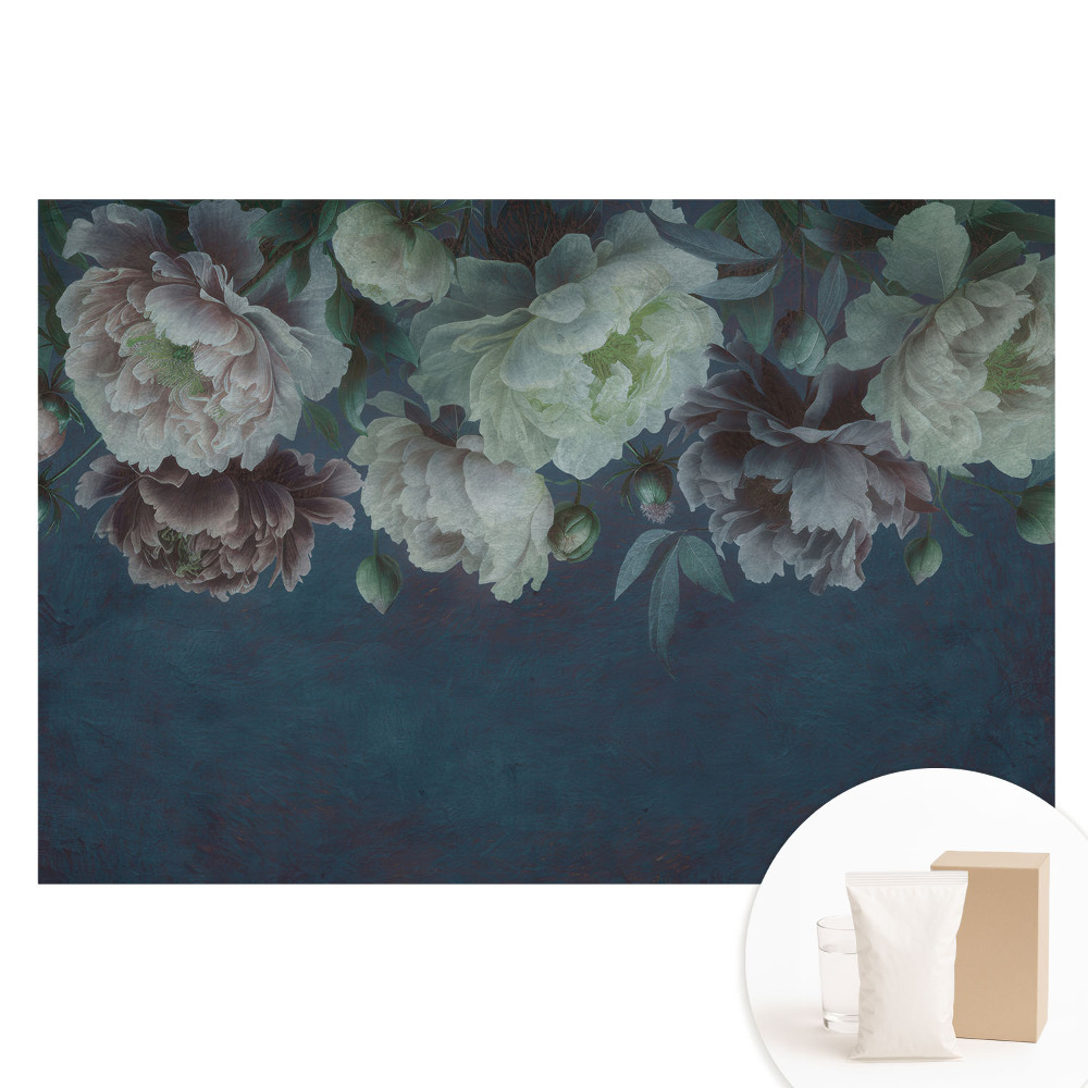 Papier peint photo grand format Fleurs sur fond sombre