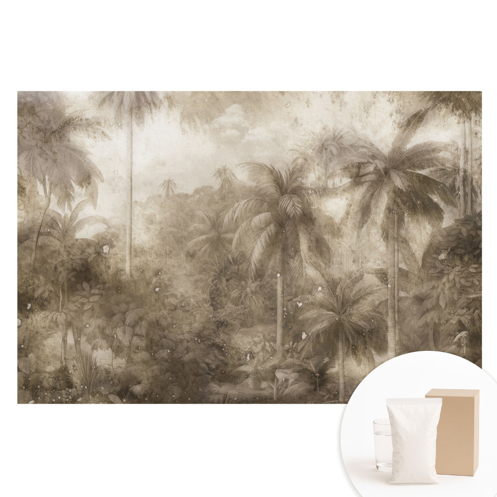 Papier peint photo imprimé sur tissu non tissé jungle tropicale vintage