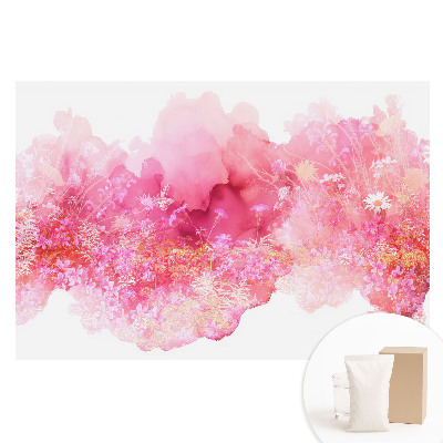Papier peint intissé imprimé abstraction florale rose